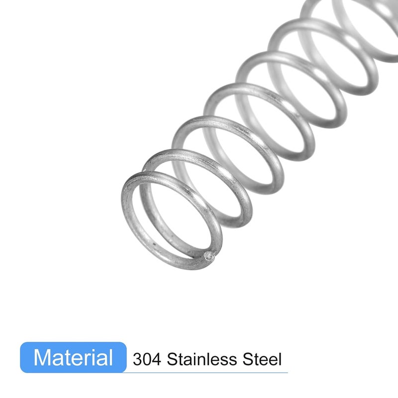 uxcell Compression Spring, 5Pcs 304 Stainless Steel, 3mm OD, 0.2mm Wire Size, 40mm Free Length, Silver Tone - Image 4